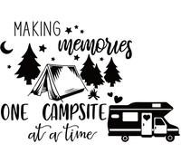 Trahoo-Camping Thème Voiture Autocollants Tente Feu De Camp Forêt Mur Art Amovible Pvc Sticker Mural Fenêtre Autocollants Pour Camping Voyage Camper Voiture Fenêtre Décoration 35x59 Cm