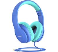Trahoo-Casque Filaire Pour Enfants, Limite De Volume De 85 Db, Casque Pour Enfants De 3,5 Mm Avec Cordon, R¿¿Glable, Son St¿¿R¿¿O Pliable Pour L'¿¿Cole, Bleu