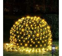 TRAHOO-Christmas Net Lights, 200LED 8.4ft x 5.2ft Christmas Bushes Lights with 8 Modes, Timer, End to End Connectable, Waterproof Design for Lawn, Bushes, Trees Outdoor Christmas Decorations, Warm Wh