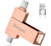 TRAHOO-Cle USB 128 Go pour iPhone Apple Certifié Capacité Réelle, (sans APP) Clé USB C pour iPhone 15/16,OTG Android,iOS,iPad,Mac,Tablette,Clef USB 3.0 Externe Stockage Photo Stick MFI Lightning