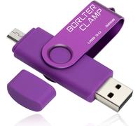 TRAHOO-Clé USB 32 Go, 2 en 1 OTG USB 3.0 Mémoire Stick, Pivotant U Disque avec Port Micro USB pour Smartphone Android, Tablette et Ordinateur (Violet)