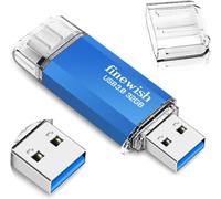 TRAHOO-CLé USB 32 Go 3.0, 2 en 1 Type C 3.0 Pen Drive 32gb Imperméable Cle USB C 32 Go pour Smartphone MacBook Tablette Ordinateur avec Une Vitesse de Transfert de données allant jusqu'à 40 Mo/s (Ble