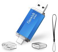 TRAHOO-CLé USB 64 Go, 2 en 1 USB C Pendrive 64gb Portable Clef USB 64go Type C Memory Stick 64 GB pour Huawei Xiaomi Oneplus OTG Android Appareils TéLévision (Bleu)