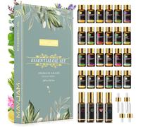 Trahoo-Coffret Huiles Essentielles 28pcs - Coffret Cadeau D'huiles Essentielles Pour Humidificateur, Diffuseur, Diy, Maison, 24 Huiles Essentielles À L'unité + 4 Mélanges Huiles Essentielles
