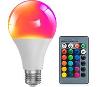 Trahoo-Color Changing Light Bulb With Remote,15w A21 E27 Warm White 2700k 800lm Dimmable Led Light Bulb,Memory Function,16 Color Multicolor Rgb Flood Light For Bedroom Indoor Party(1pack)
