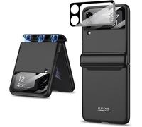 TRAHOO-Compatible avec Coque Samsung Galaxy Z Flip 4, [Protection à Charnière] [Protecteur d'écran Arrière] Coque de Protection en PC Rigide pour Samsung Galaxy Z Flip 4 (Noir)