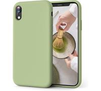 Trahoo-Coque Iphone Xr, Coque En Liquide Silicone Conçue Pour Iphone Xr, Étui De Protection Antichoc Ultra Mince Avec Doublure Douce En Microfibre Anti-Rayures, 6.1 Pouces,Matcha Vert