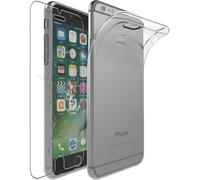 Trahoo-- Coque Pour Iphone 6 6s Apple, Etui Protection Silicone Transparent Antichoc, Souple Slim, Transparent + Verre Trempé