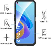 Trahoo-Coque Pour Oppo A76,Oppo A96 4g,Oppo A36 Silicone Ultra Fine Noir Et 2 × Verre Trempé Film Protection Écran Pour Oppo A76,Oppo A96 4g,Oppo A36