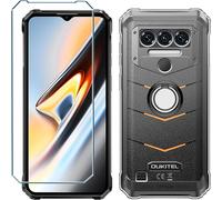 TRAHOO-Coque pour Oukitel WP38 Cover + Film de Verre Trempé Protection écran + Anneau de Support - Transparent Silicone Bumper TPU Souple Housse Etui Protection Case (6.52" Clear)