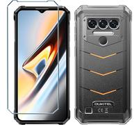 TRAHOO-Coque pour Oukitel WP38 Cover + Film de Verre Trempé Protection écran, Transparent Anti-Vibration et Glisse Silicone Bumper TPU Souple Etui Housse Clear Case(6.52"")