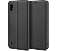 TRAHOO-Coque pour Samsung A10, Etui Housse pour Samsung Galaxy A10 en Cuir Premium Flip Case Portefeuille, à Rabat avec Porte-Cartes de Crédit, Fermeture Magnétique, Noir