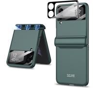 TRAHOO-Coque pour Samsung Galaxy Z Flip 4, [Protection à Charnière] [Protecteur d'écran Arrière] Coque de Protection en PC Rigide pour Samsung Galaxy Z Flip 4 (Vert Foncé)