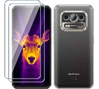 TRAHOO-Coque pour Ulefone Armor 25T Pro Cover + 2 X Film de Verre Trempé Protection écran, Transparent Anti-Vibration et Glisse Silicone Bumper TPU Souple Etui Housse Case (6.78"")