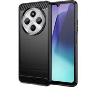 TRAHOO-Coque pour Xiaomi Redmi 14C / Poco C75, Housse Premium TPU Souple Texture Fibre de Carbone Etui Protection Téléphone Antichoc, Anti-Rayures, Anti-Dérapante, Silicone Case Bumper Redmi 14C Noir