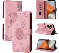 Trahoo-Coque Xiaomi Redmi Note 13 Pro+ Pissenlit Housse En Cuir Pu Redmi Note 13 Pro+ Étui À Fermeture Magnétique Portefeuille Étui À Rabat Pour Xiaomi Redmi Note 13 Proplus 6.67 Inches Or Rose