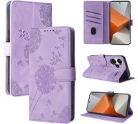 Trahoo-Coque Xiaomi Redmi Note 13 Pro+ Pissenlit Housse En Cuir Pu Redmi Note 13 Pro+ Étui À Fermeture Magnétique Portefeuille Étui À Rabat Pour Xiaomi Redmi Note 13 Proplus 6.67 Inches Violet