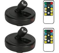 Trahoo-Cordless Spotlight Battery Operated, Indoor Plant Light, Led Display Puck Lights, Dimmable Accent Lighting With Remote, Uplight For Picture Tree Painting Gallery Dartboard Art Photo