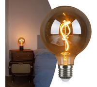 Trahoo-Decorative Globe Large Oversized Led Edison Light Bulb, G125/G40 E26 Dimmable Smoke Grey Round Vintage Mirror Reflective Bulb, 40w 2200k 150lm Warm White Pendant Bulb For Bedroom, Kitchen Isla