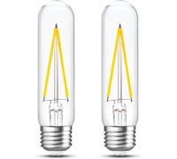 Trahoo-Dimmable E26 T30 T10 Led Bulb Long Tube Light Bulb 4w(40w Equivalent) ,Type T Tubular Light Bulbs For Curio Cabinet,Piano,Chandelier,Wall Sconces,Ac120v Warm White 2700k 400lm Cri 90,Pack Of 2