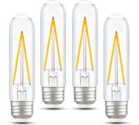 Trahoo-Dimmable E26 T30 T10 Led Bulb Long Tube Light Bulb 4w(40w Equivalent) ,Type T Tubular Light Bulbs For Curio Cabinet,Piano,Chandelier,Wall Sconces,Ac120v Warm White 2700k 400lm Cri 90,Pack Of 4