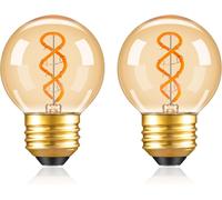 Trahoo-Dimmable E26 Vintage Amber Led G16.5 Light Bulb 25w Equal 3w Short Light Bulbs,G16.5/G50 Small Round Edison Bulbs Spiral Filament Light Bulbs For Pendant,Sconce,Vanity,Soft White 2200k,180lm,2