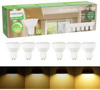 Trahoo-Dimmable Gu10 Led Light Bulbs - 5w Energy-Efficient, 700 Lumens Soft White (3000k), 110¡Ã Flood Beam, Ideal Replacement For Halogen Bulb In Recessed & Track Lighting, 6-Pack