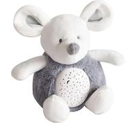 Trahoo-Doudou Et Compagnie - Veilleuse Peluche Souris Musicale Et Lumineuse Pour Enfant - Avec 3 Lumi¿¿Res - Taille 20 Cm - Gris Doux - Collection Unicef - Bruit Nature -Id¿¿E Cadeau Naissance - Dc369