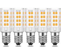 TRAHOO-E14 LED Bulb E14 European Base Bulb Warm White 3000K 450lm 120V Turkish Moroccan Lamp Bulb Replace 4W Equivalent 40W Incandescent Bulb Range Hood Light Bulbs (Warm White 5pack)