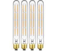 Trahoo-E26 Tubular Led Bulb 2700k Warm White 8w Dimmable 8.9in Long Led Light Bulb 80 Watt,T10 Long Light Bulb,E26 Tube Bulb 800lumens,120v,4 Pack