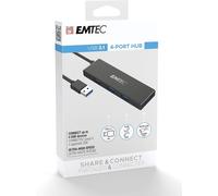 TRAHOO-, ECHUBT620A, Hub USB 4 Ports Ultra Slim, Connectez jusqu'à 4 périphériques USB-A simultanément, Transfert de données rapide, Alimentation micro-USB, Taille compacte, Noir