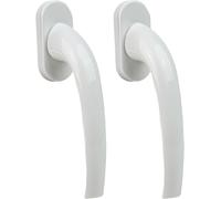 Trahoo-Ensemble De 2 Poign¿¿Es De Fen¿ºtre Florenz Qualit¿¿ Sup¿¿Rieure Garniture De Fen¿ºtre S¿¿Curit¿¿ Des Fen¿ºtres Avec Noyau En Zinc Bouton Rotatif Facile ¿¿ Monter Rosace Ovale Blanc