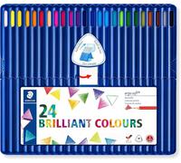 Trahoo-Ergosoft 157, Crayons De Couleur Tendres Pour Dessin Et Coloriage, Prise En Main Douce Et Confortable, ¿¿Tui Chevalet Avec 24 Couleurs Lumineuses Assorties, 157 Sb24