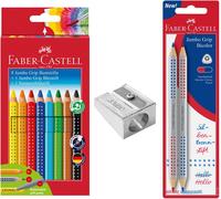 Trahoo-Faber-Castell 205225 - Set De Crayons De Couleur Rentr¿¿E Des Classes, 13 Pi¿¿Ces, Y Compris Taille-Crayon Jumbo, Crayons Et Syllabaire