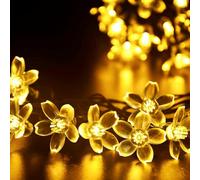 TRAHOO-Fairy Flower String Lights Indoor Decorations, 33ft 100 LED Plug in Warm White Decorative Cute Cherry Blossom Floral Lamp for Tree Branch Vine Hanging, Christmas Garden Bedroom Wall Decor