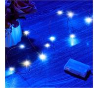 TRAHOO-Fairy Lights Battery Operated, 1 Pack Mini 3*AAA Battery Powered Copper Wire Led Starry String Lights Firefly Lights for Bedroom, Christmas, Parties, Decoration (5m/16ft Blue)