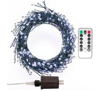 TRAHOO-Fairy Lights Plug in,50FT 500 LEDs Waterproof String Lights,Green Wire,Firecracker Lights with Remote 8Modes for Indoor Outdoor Christmas Wedding Birthday Patio Garden Decor,Cool White