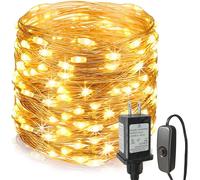 TRAHOO-Fairy Lights Plug in,99ft 300 LEDs Christmas Lights Indoor Outdoor Warm White Copper Wire,Long Led Fairy String Lights for Bedroom Party Wedding Patio Yard Christmas Tree Decoration