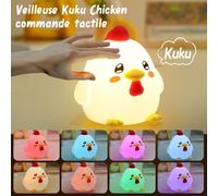Trahoo-Forme Kuku Poussins Veilleuse Enfant,16 Couleurs 1200 Mah Rechargeable,Usb Lumière Chaude Dimmable Télécommande Silicone Lampe De Chevet Tactile Pour Enfants Veilleuse Fille Bébé Chambre Cadea