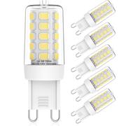 Trahoo-G9 Led Bulb Dimmable 4w, 40 Watt T4 G9 Halogen Equivalent, 5000k Daylight White, Ac 120v No-Flicker Led Light Bulbs For Chandelier Lighting (6 Pack) By