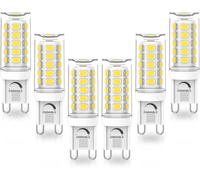 TRAHOO-G9 LED Bulb Dimmable, 4W, 40W Halogen Equivalent, 5000K Daylight White, AC 120V G9 Bi Pin Base Light Bulbs, 380LM, No Flicker, 360° Beam Angle, Pack of 6 Yuiip