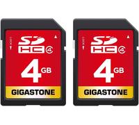 TRAHOO-GIGASTONE Carte Mémoire SDHC 4 Go Lot de 2 Cartes, Prime Série, Haute Vitesse, Compatible avec Photos, vidéos, Musique, des fichiers vocaux, Caméscope, Caméra, PC, Classe 4, avec 2 Mini étuis