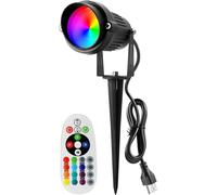 TRAHOO-Halloween Spotlight Outdoor 120V LED Spot Lights Outdoor RGB 12W Color Changing Landscape Lights with Remote Control Waterproof Spotlights with Plug for Yard Tree Path Garden Decorative 1Pack