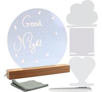 Trahoo-Hello Hippo® Veilleuse Led Personnalisable Pour Enfants Et Familles- Cadeau De Naissance, Baptême, Veilleuse Enfant - Crayon Effaçable, Et 4 Formes Interchangeables (Nuage, C?ur, Rond, Carré)