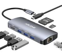 TRAHOO-Hub USB C Ethernet, USB C Hub to 4K Hdmi Adapter, 8 en 1 Hub USB C Hdmi, USB 3.0 Multiport USB C Charge PD 87W, Lecteur de Carte SD/TF, RJ45 Gigabit pour MacBook Pro/Air, Chromebook, Huawei