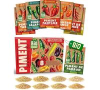 TRAHOO-Kit de graines de piment bio - 8 variétés pour une culture facile dans le jardin, sur le balcon ou dans une jardinière[J35]
