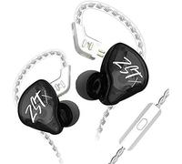 TRAHOO-KZ ZST X Écouteurs Intra-Auriculaires colorés 1BA 1DD Double Pilote Filaire HiFi Écouteurs de Jeu ergonomiques avec câble détachable à 2 Broches pour Singer Audiophile DJ Noir avec Micro