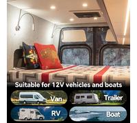 Trahoo-Lampe De Lecture Led 12v Camping-Car Avec Chargeur Usb&veilleuse Rouge 4000k Lit Murale Chevet Spot, Col De Cygne Flexible Dimmable Dc24v Pour Bateau Cabine Camion Van Caravane