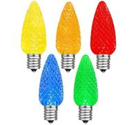 Trahoo-Led Christmas Replacement Bulbs - Indoor/Outdoor Individual Ultra Bright Bulbs For Holidays, Events, Cafes, Patios & More - E/17/C9 Intermediate Base, 5 Watt Light (Multi, 25 Pack)