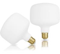 TRAHOO-LED Decorative Light Bulb,Dimmable 8W (Equivalent 80 Watt),T185 Large Cylindrical Shape Large Opal Glass Soft White 2500K LED Filament Bulbs,CRI 90+ E26 Medium Base(Pack of 2)